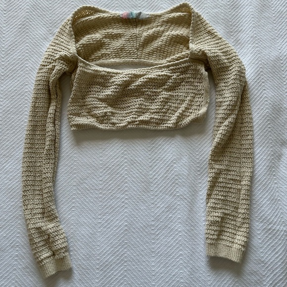 Free people beach cropped sweater top - Picture 1 of 3